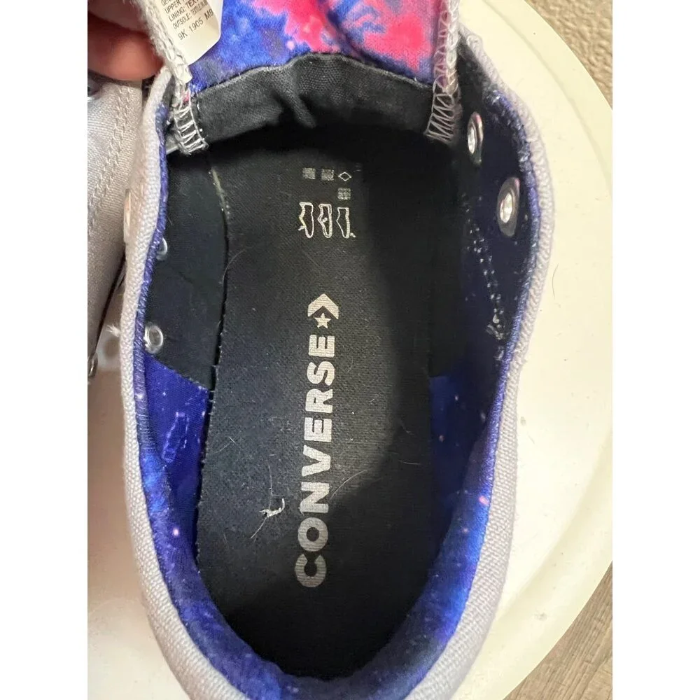 Converse All Star Chuck Taylor Gray Sneakers With Galaxy Print Interior